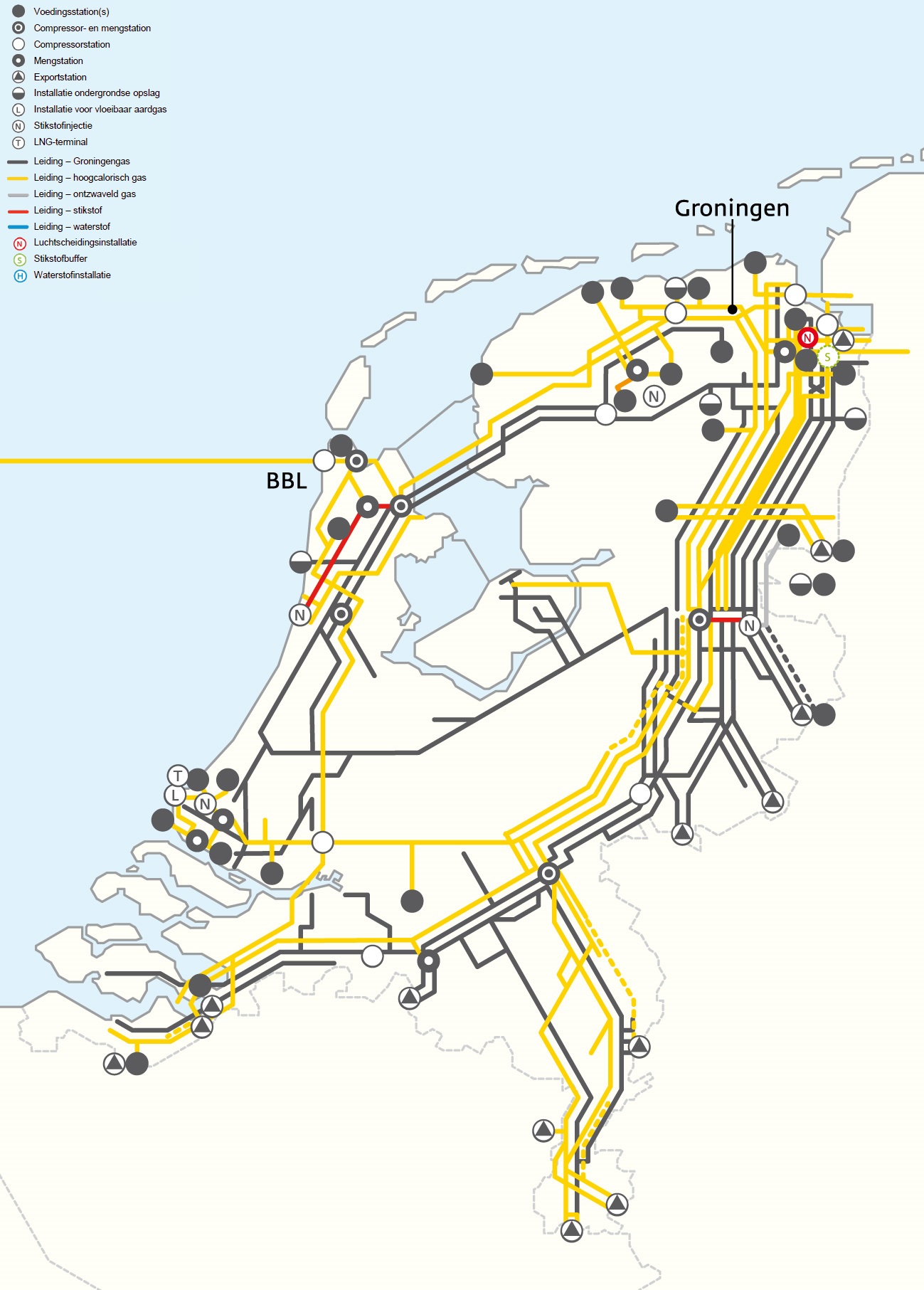 Map: gasnetwerk NL 2012